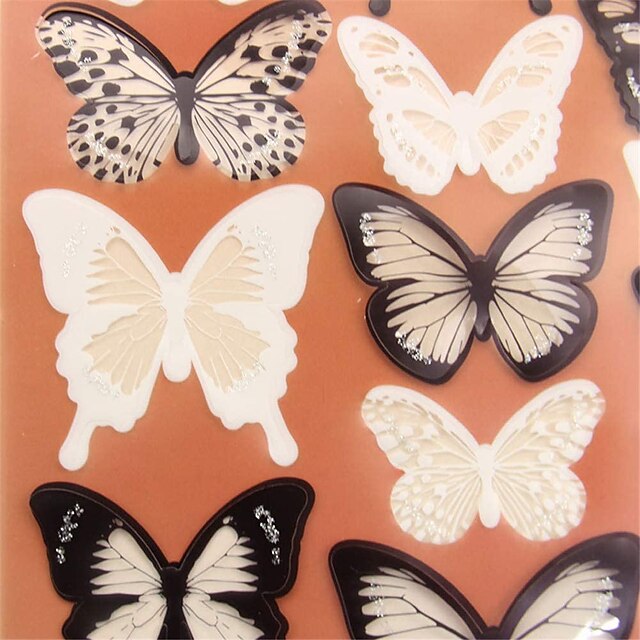 Home & Garden Home Decor | 5sets 18pcs/set Black and White Crystal Butterflies Wall Sticker For Kids Rooms Art Mural Refrigerato