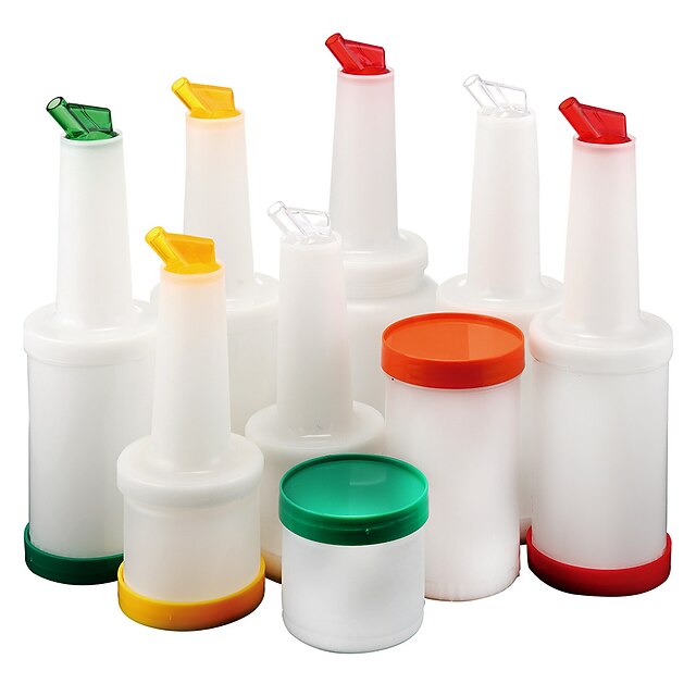 Colorful Juice Pouring Spout Bottle Containers Mix Pour Store Plastic