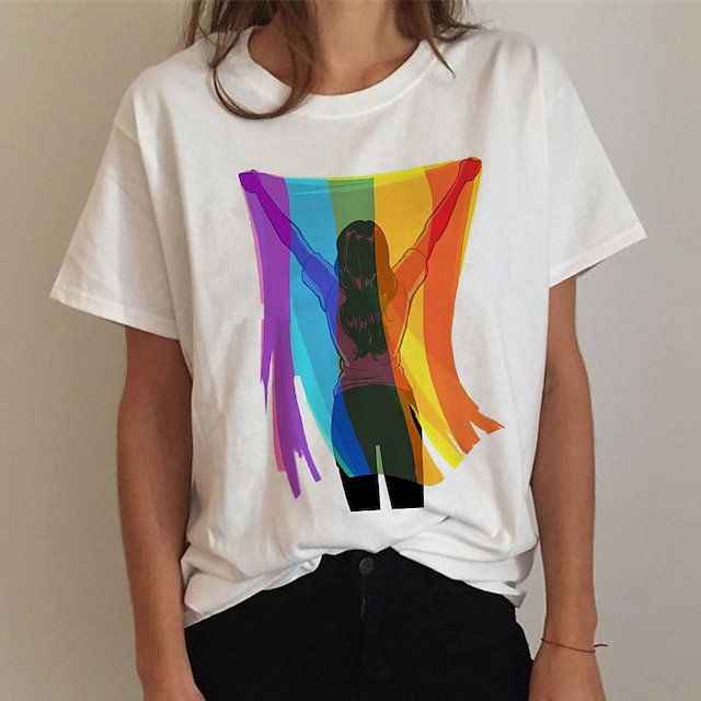  Parada równości Duma LGBT Gejowska duma Tęczowa flaga Koszulkowy Anime Kreskówka Anime Harajuku Graficzny Kawaii Na Dla par Męskie Damskie Dla dorosłych Powrót do szkoły Tłoczenie na gorąco