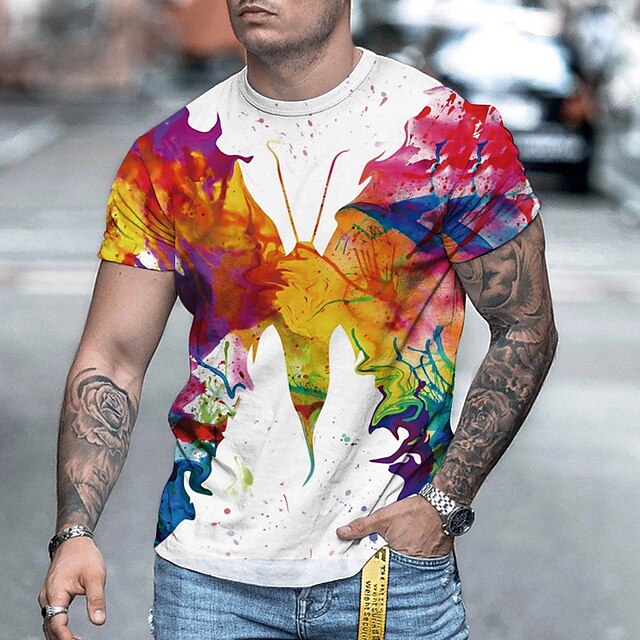 Mens Clothing Mens Tees & Tank Tops | Mens Unisex T shirt 3D Print Graphic Prints Oil Painting Crew Neck Street Daily Print Shor