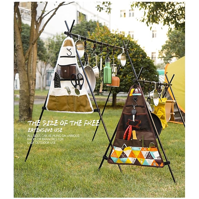 Home & Garden Home Decor | Outdoor Camping Storage Bag Tripod Rack Storage Bag Tableware Finishing Hanging Bag Picnic Multi-func