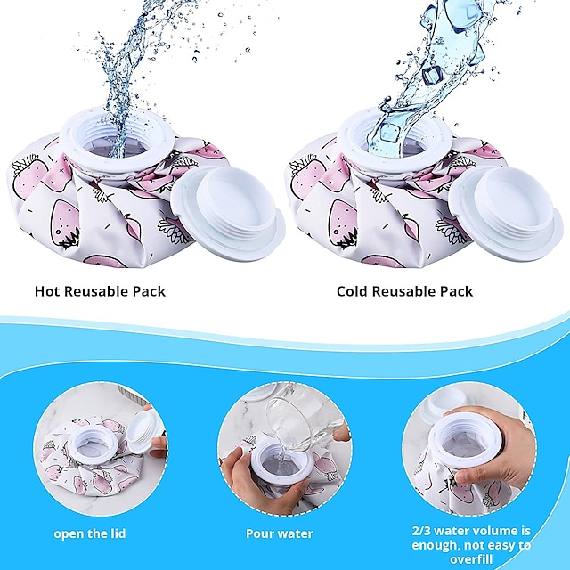 Home & Garden Home Decor | 6inch Outdoor Reusable Ice Bag Hot Water Bag Hot & Cold No-Leak Waterproof Ice Bag Cartoon Print - CP