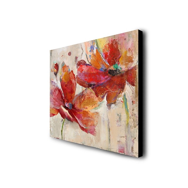 Home & Garden Wall Art | Oil Painting Handmade Hand Painted Wall Art Abstract Red Flowers Canvas Painting Home Decoration Decor 