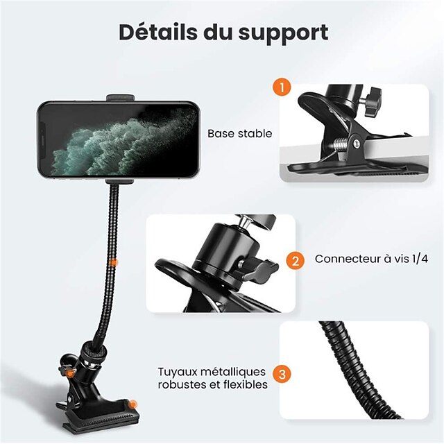 Phones & Accessories Phone Mounts & Holders | Gooseneck Phone Holder Rotatable Adjustable Flexible Phone Holder for Desk Headboa