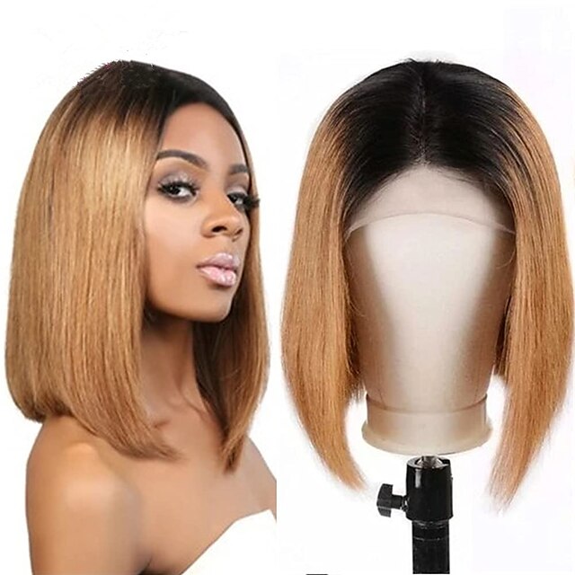 Beauty & Hair Wigs & Hair Pieces | Honey Blonde Bob Wig #1B/27 Color Straight Short Bob Wig 13x4 Lace Front Human Hair Wigs Braz