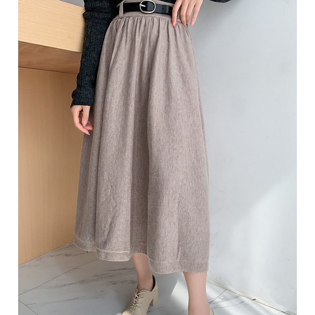 Womens Clothing Womens Bottoms | Womens Elegant Fashion Skirts Office / Career Street Solid Colored Knitting Black Blue Khaki On