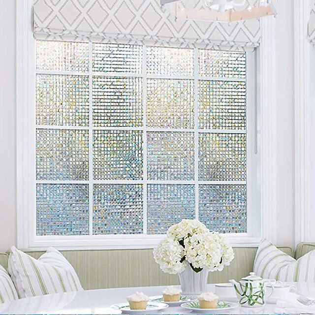 Home & Garden Home Decor | 100*45cm/41*18 Geometry PVC Frosted Static Cling Stained Glass Film Window Privacy Sticker Home Bathr