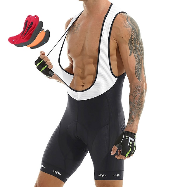  Men's Cycling Bib Shorts Bike Bib Shorts Mountain Bike MTB Road Bike Cycling Sports 3D Pad Cycling Breathable Quick Dry Black White Lycra Clothing Apparel Bike Wear / Stretchy / Athleisure