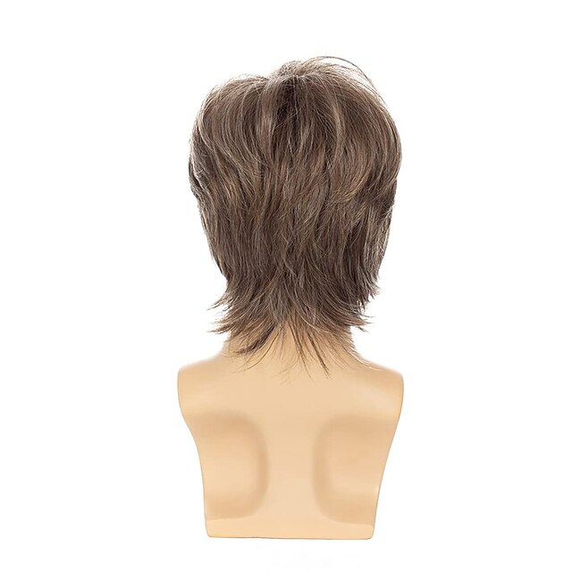 Beauty & Hair Wigs & Hair Pieces | Mens Brown Wig Short Straight Ash Brown Synthetic Cosplay Wig - GD86786