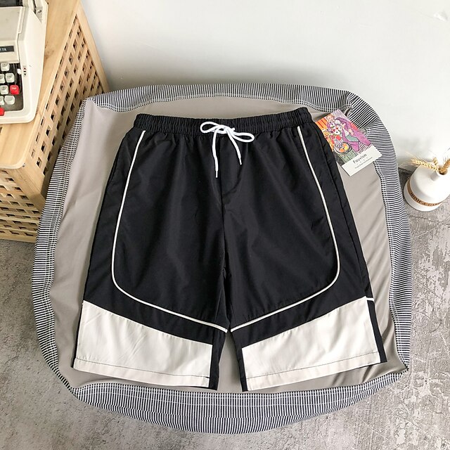 Mens Clothing Mens Bottoms | Mens Chic & Modern Sports Baggy Shorts Patchwork Short Pants Casual Daily Inelastic Patchwork Breat