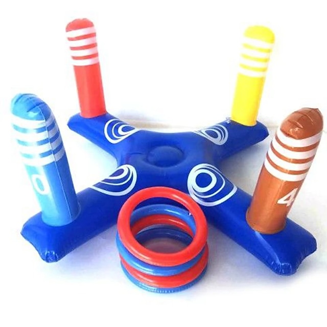  Pool Floats,Pool Floats Toys Games Set - Floating Basketball Hoop Inflatable Cross Ring Toss Pool Game Toys for Teenagers Adults Swimming Pool Water Game,Inflatable for PoolCandy