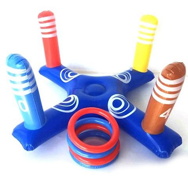  Pool-Floats, Pool-Floats-Spielzeug-Spiele-Set – schwimmender Basketballkorb, aufblasbarer Kreuzring-Wurf-Pool-Spiel, Spielzeug für Teenager, Erwachsene, Swimmingpool-Wasserspiel, aufblasbar für