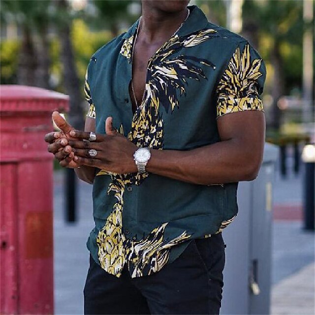 Mens Clothing Mens Shirts | Mens Shirt Pineapple Turndown Street Casual Button-Down Print Tops Casual Fashion Breathable Comfort