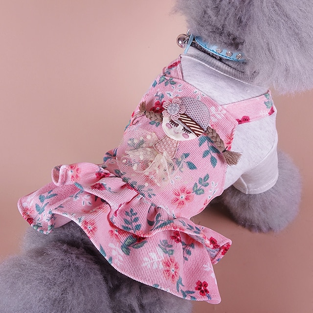  Dog Cat Dress Solid Colored Fashion Cute Sports Casual / Daily Dog Clothes Puppy Clothes Dog Outfits Soft Blue White Rosy Pink Costume for Girl and Boy Dog Cotton XS S M L XL XXL