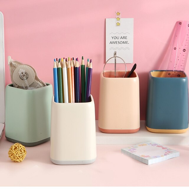 Consumer Electronics Stationery | Pen Pencil Holder Cup Lightweight Multifunction Big Capacity Plastics for Office Student Kids 