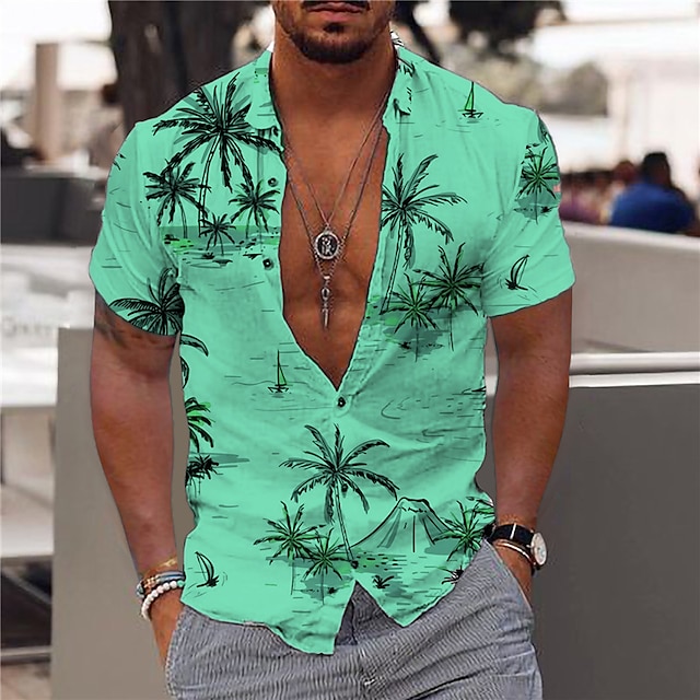 Men's Shirt Summer Hawaiian Shirt Graphic Shirt Aloha Shirt Coconut ...