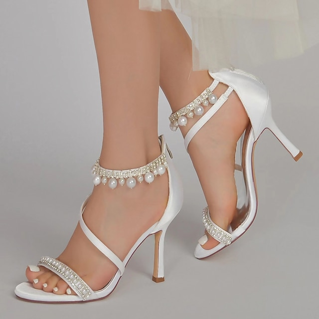  Pentru femei pantofi de nunta Cadouri de Valentin Petrecere Sandale de nunta Pantofi de mireasa Pantofi de domnișoară de onoare Piatră Semiprețioasă Imitație de Perle Sclipici Strălucitor Toc Stilat