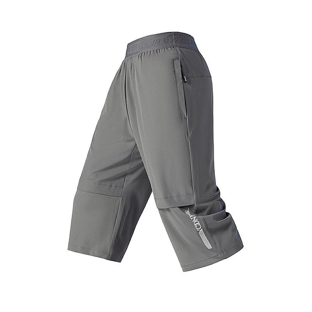  Ανδρικά Pantaloni Scurți de Drumeție Καλοκαίρι Εξωτερική Γρήγορο Στέγνωμα Τσέπη με φερμουάρ Ελαφρύ Moale Κάπρι παντελόνια Παντελόνια Φούστες Κορδόνι Ελαστική μέση Στρατού πράσινα επτά Χακί Επτά