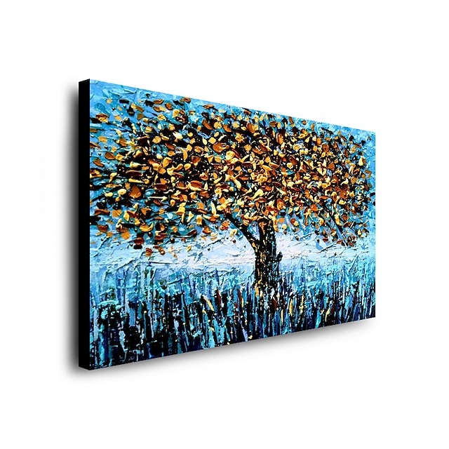 Home & Garden Wall Art | Oil Painting Hand Painted Horizontal Abstract Floral / Botanical Modern Stretched Canvas - NU40298