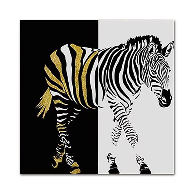 Home & Garden Wall Art | Oil Painting Hand Painted Square Animals Pop Art Modern Stretched Canvas / Rolled Canvas - YG32980