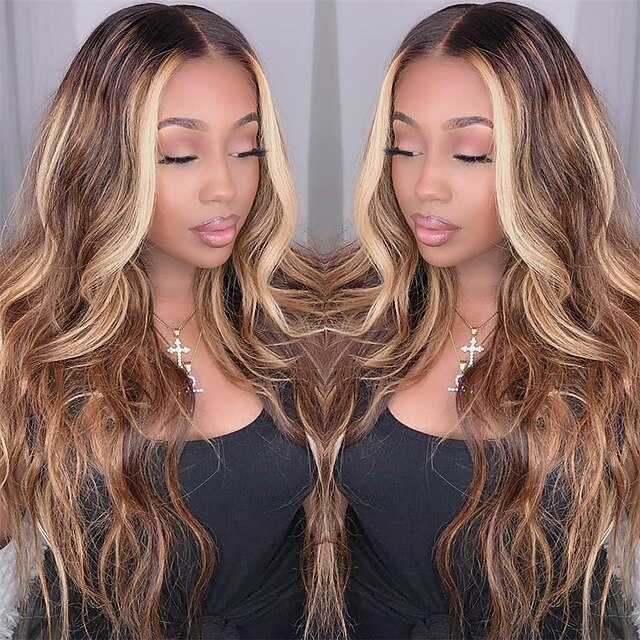 Honey Blonde 13X4 Lace Frontal Highlight Body Wave Human Hair Wigs For  Black Women Ombre Highlight Piano Colored Lace Frontal Wig Pre Plucked with  Baby Hair 150% Density TL412 Color 9097158 2022 – $110.99