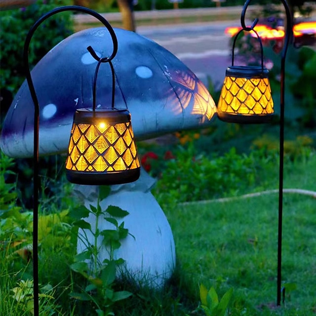  солнечные чайники свет открытый подвесной солнечный фонарь из кованого железа водонепроницаемый садовый свет для двора дорожки газон двор пейзаж праздничное украшение вечеринки