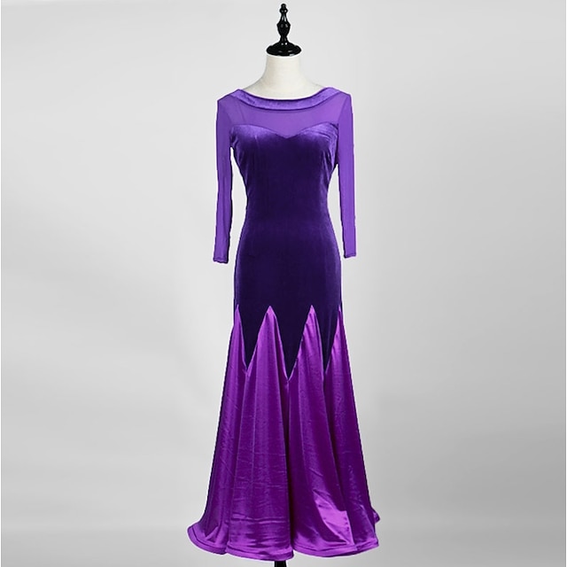 Ballroom Dance Dress Split Joint Women's Performance 3/4 Length Sleeve ...