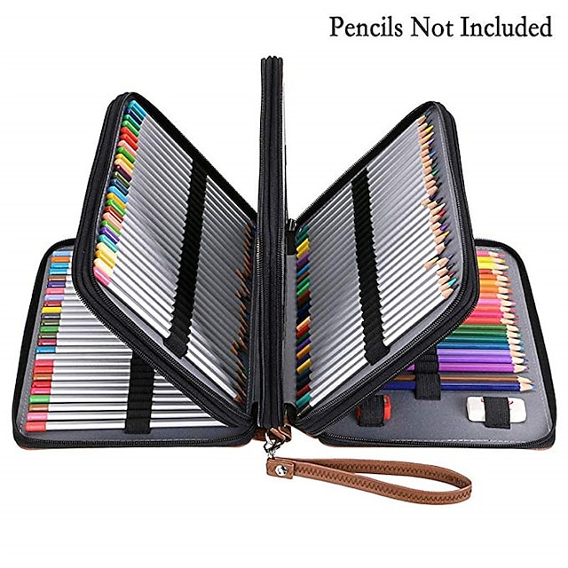 Consumer Electronics Stationery | Pencil Case Pen Pouch Marker Bag Waterproof Slim Wear-Resistant PU Leather for School Office B