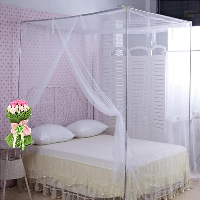 Mosquito Net, Four Corner Post Curtains Bed Canopy Fits All Beds for Adult Bedroom, Kids Rooms, Garden, Camping（Not Include Bed Poles/Frame）