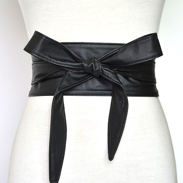  Per donna Cintura larga Cintura a corsetto Similpelle Senza fibbia Geometrica Da cerimonia Feste Giornaliero Bianco Nero Vino Marrone