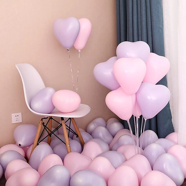 Home & Garden Home Decor | Macaron Heart-Shaped Latex Balloons Wedding Party Decoration Happy Birthday Anniversary - YT03015