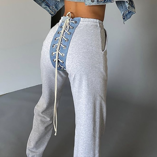 Womens Clothing Womens Bottoms | Womens Casual / Sporty Athleisure Jogger Sweatpants Side Pockets Drawstring Elastic Waist Full 