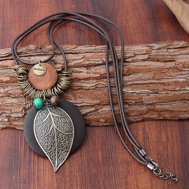 Women's necklace Vintage Outdoor Leaf Necklaces 6