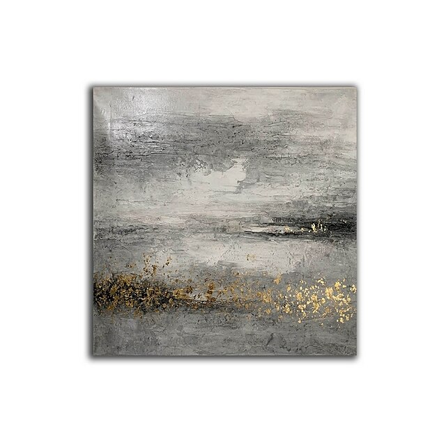 Home & Garden Wall Art | Handmade Hand Painted Oil Painting Wall ArtLuxury Landscape Abstract Modern Gray Gold Home Decoration D