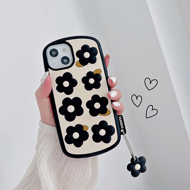  Phone Case For Apple Back Cover iPhone 13 Pro Max 12 11 SE 2022 X XR XS Max 8 7 Bumper Frame Dustproof Soft Edges 3D Cartoon Flower Silicone