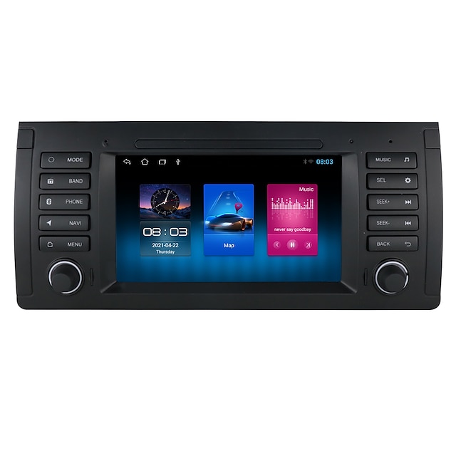  Fabriks Outlet JT-7018 7 tum 2 Din Android 10.0 In-Dash DVD-spelare Bil MP5-spelare Bil GPS-navigator Pekskärm GPS Wifi för BMW E39 / Radio / 4G (WCDMA)