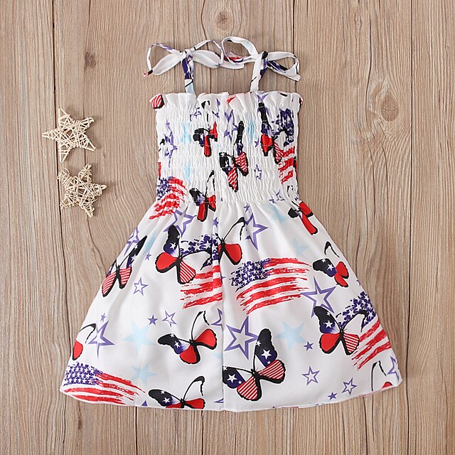 Toys & Hobbies Cosplay & Costumes | USA Flag Dress Cosplay Costume Kids Girls Cosplay Cute Party Festival / Holiday Polyester Re