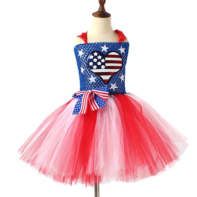 Toys & Hobbies Cosplay & Costumes | USA Flag Dress Cosplay Costume Kids Girls Cosplay Party Festival Festival / Holiday Polyeste