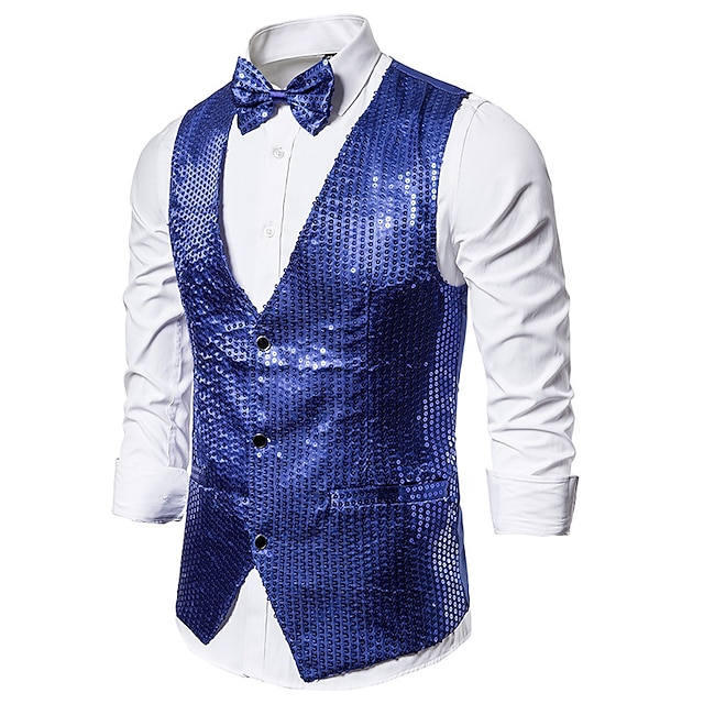 Disco 1980s Masquerade Vest Waistcoat Disco Men's Embroidery Masquerade ...