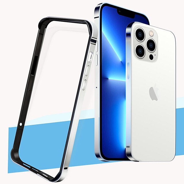  Phone Case For Apple Bumper iPhone 13 12 Pro Max Mini Bumper Frame Ultra-thin Shockproof Solid Colored TPU Aluminum Alloy Metal