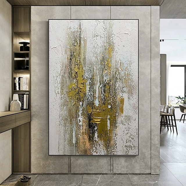 Home & Garden Wall Art | Handmade Hand Painted Oil Painting Wall ArtLarge Size Contemporary GoldenAbstract Home Decoration Decor