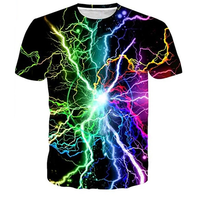  Kids Boys T shirt Short Sleeve 3D Print Optical Illusion Crewneck Rainbow Children Tops Spring Summer Active Fashion Daily Daily Outdoor Regular Fit 3-12 Years