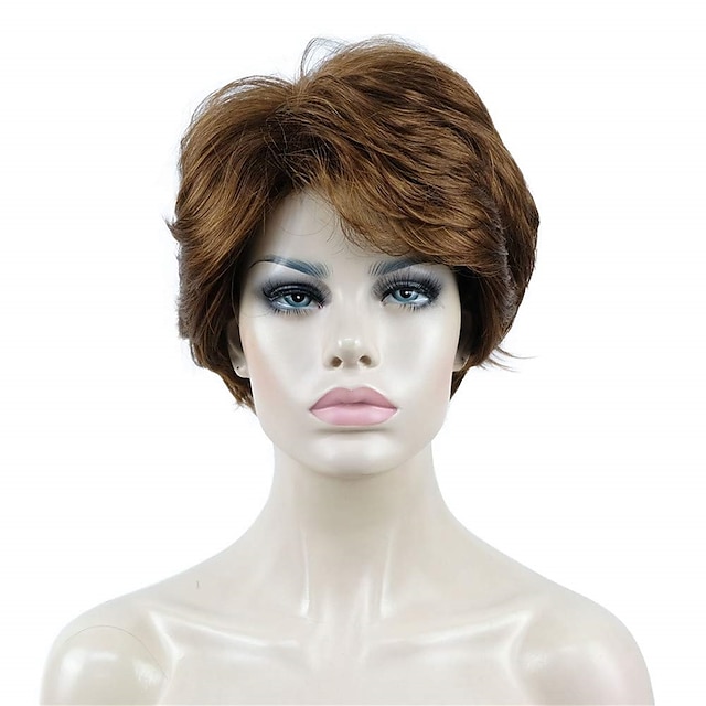 Beauty & Hair Wigs & Hair Pieces | Short Fluffy Natural Wavy Wig Synthetic Hair Women Capless Wigs - XQ65543