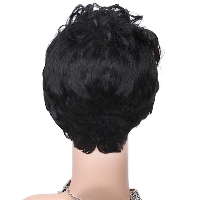 Beauty & Hair Wigs & Hair Pieces | Pixie Cut Wigs with Side Bangs for Black Women Heat Resistance Synthetic Short Wavy Hair Wigs