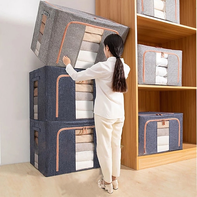 1PC Home Closet Organizer Storage Bag Clothes Quilt Blanket Zipper Box Foldable 