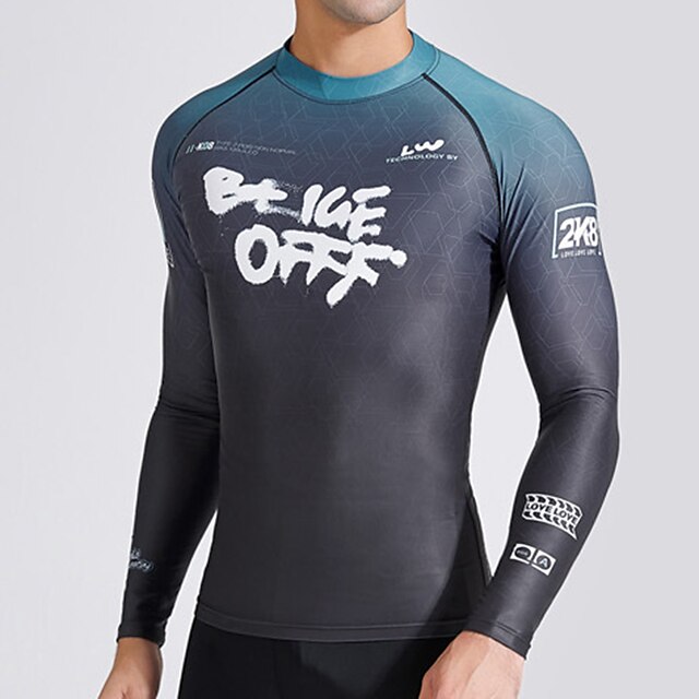 Sports & Outdoors Surfing, Diving & Snorkeling | Mens Rash Guard Swim Shirt UV Sun Protection UPF50+ Quick Dry Long Sleeve Sun S