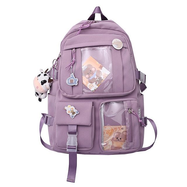 Eagerrich Kawaii Backpack with Cute Pin Accessories Plush Pendant ...