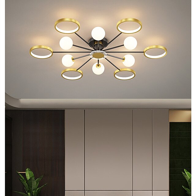  Plafoniera 110 cm led metallo stile artistico moderno lusso moda lampadario atmosfera moderna famiglia soggiorno camera da letto lampade