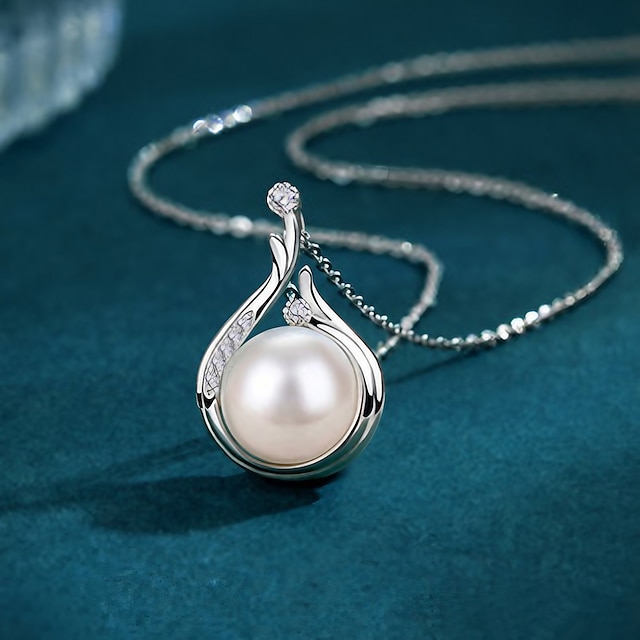  Halskette Perlen Künstliche Perle Zirkonia Damen Modisch Einfach Klassisch lieblich Hochzeit Geometrische Form Modische Halsketten Für Party Geschenk