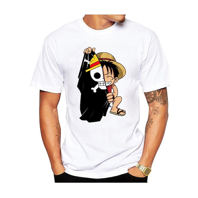 Toys & Hobbies Cosplay & Costumes | Inspired by One Piece Monkey D. Luffy T-shirt Anime 100% Polyester Anime Harajuku Graphic Ka